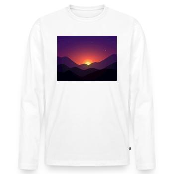 Montagne du Couchant en pente - T-shirt manches longues Premium bio Homme - blanc - Devant - Nico (187cm)