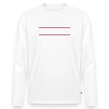 proof of work - Men's Premium Organic Long Sleeve Shirt - white - Front - Nico (187cm)