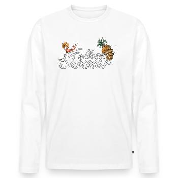 Endless Summer Motif - ideal for summer holidays - Men's Premium Organic Long Sleeve Shirt - white - Front - Nico (187cm)