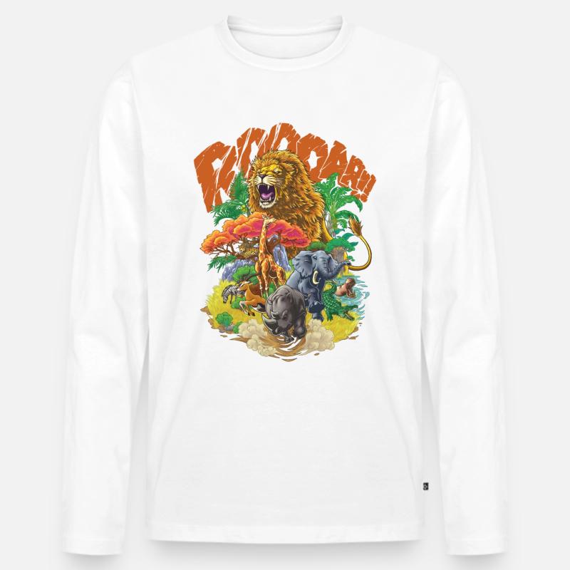Tiere der Savanne #2 - Männer Premium Bio Langarmshirt - Weiß