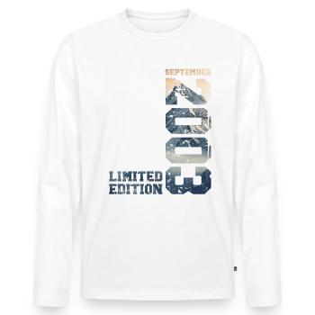 21e anniversaire Original Legend 2003 septembre 03 - T-shirt manches longues Premium bio Homme - blanc - Devant - Nico (187cm)