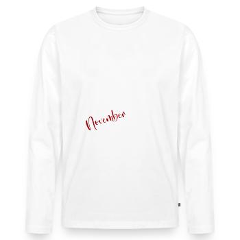 77th Birthday Original November 1947 Volume 47 - Men's Premium Organic Long Sleeve Shirt - white - Front - Nico (187cm)