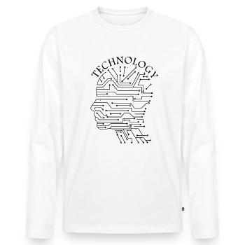Idée cadeau de technologie - T-shirt manches longues Premium bio Homme - blanc - Devant - Nico (187cm)