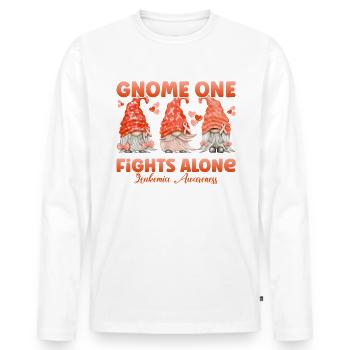Gnome One Kämpft Für Die Aufklärung Über Leukämie - Männer Premium Bio Langarmshirt - Weiß - Vorne - Nico (187cm)
