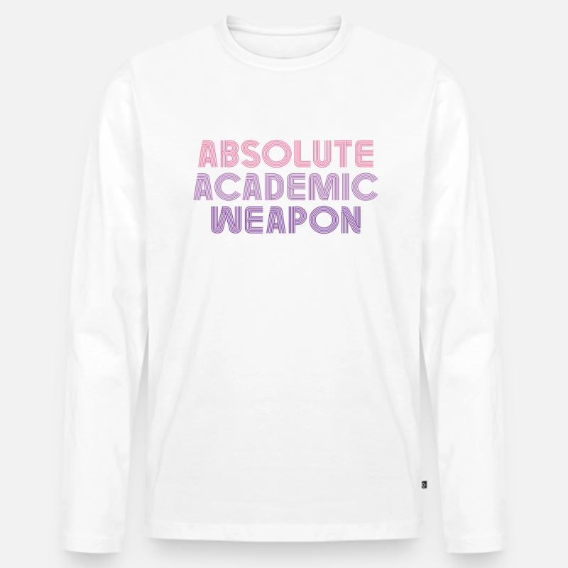 Studenten Absolute Academic Weapon - Männer Premium Bio Langarmshirt - Weiß