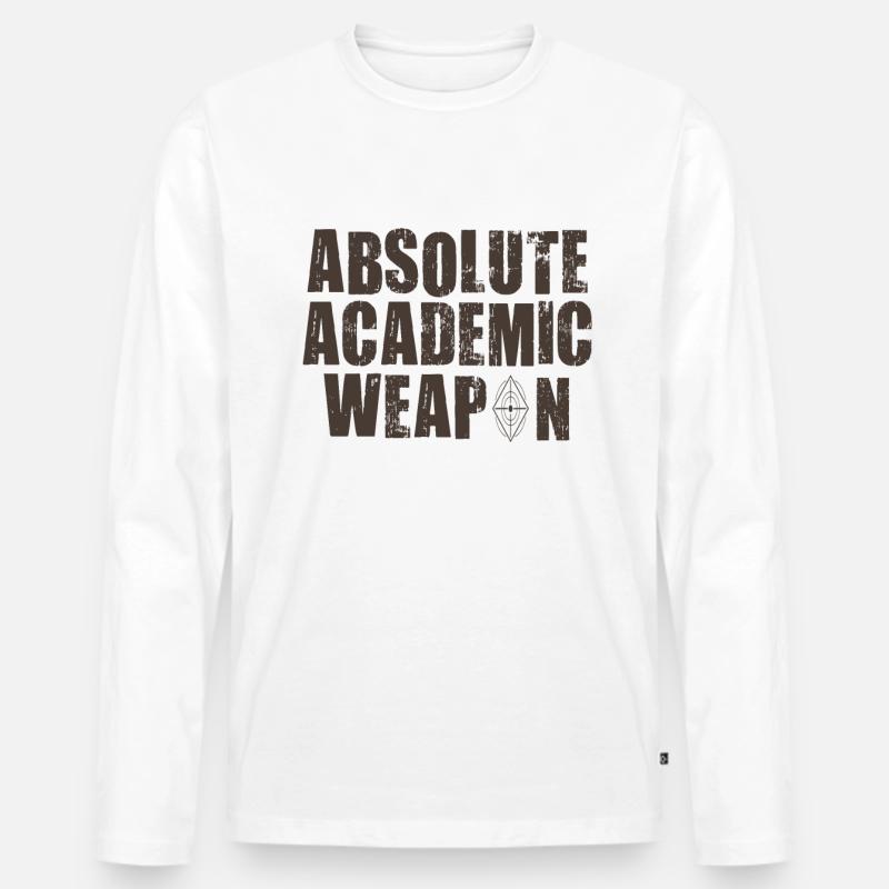 Studenten Absolute Academic Weapon - Männer Premium Bio Langarmshirt - Weiß
