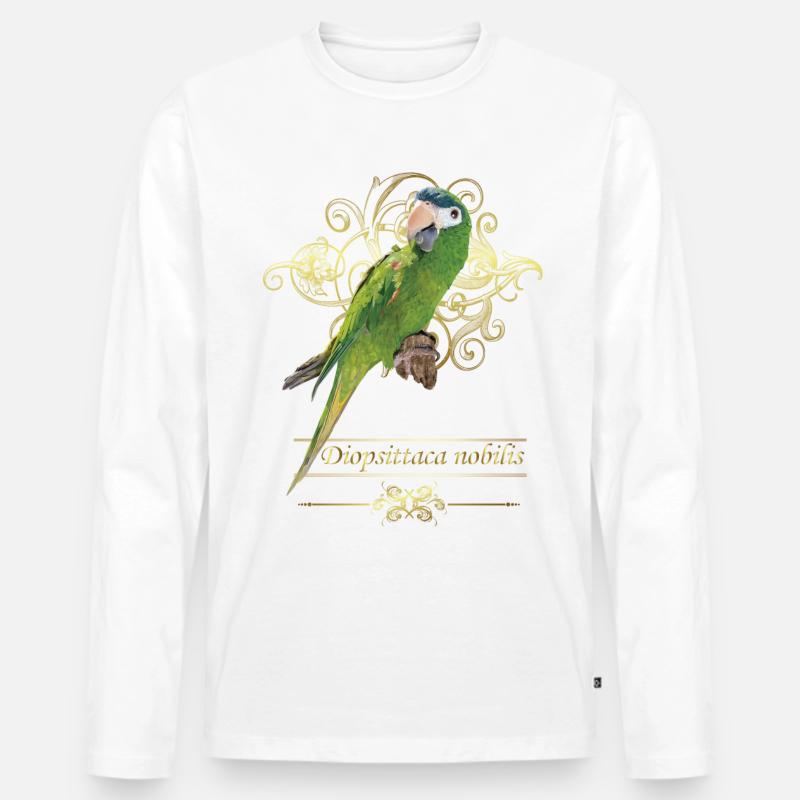 Der edle Ara - Männer Premium Bio Langarmshirt - Weiß