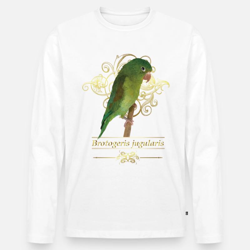 Der gebräunten Sittich - Männer Premium Bio Langarmshirt - Weiß