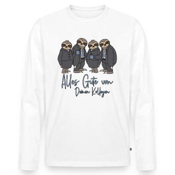 Abschied Job Arbeit Alles Gute von Deinen Kollegen - Männer Premium Bio Langarmshirt - Weiß - Vorne - Nico (187cm)