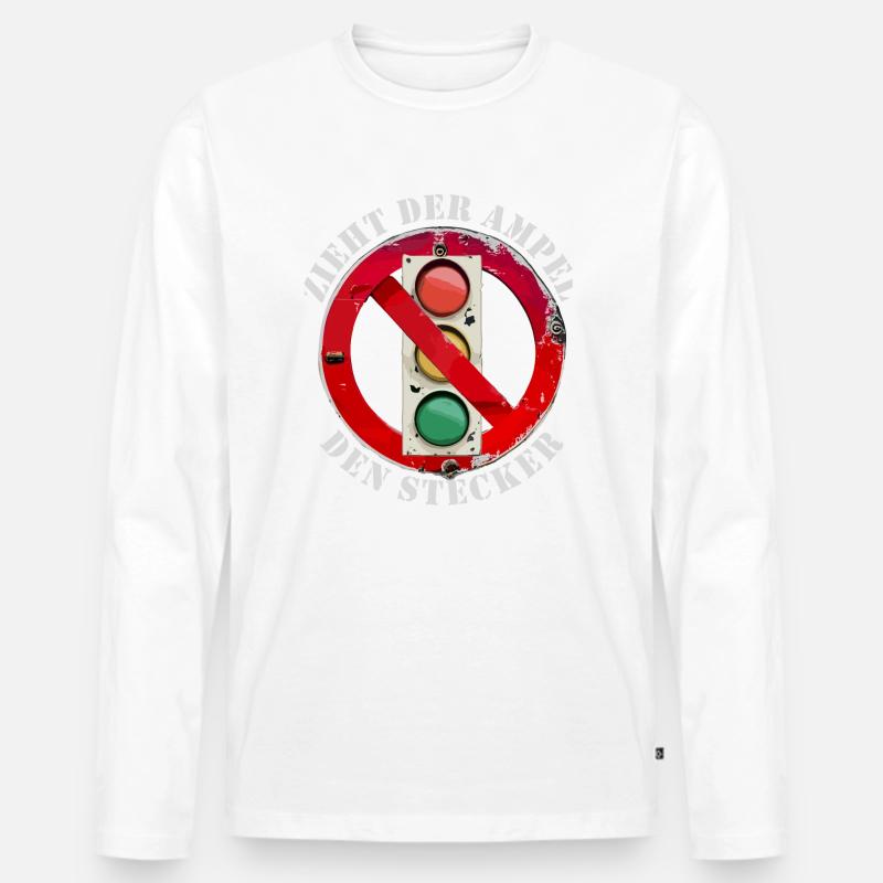 Zieht der Ampel den Stecker - Männer Premium Bio Langarmshirt - Weiß
