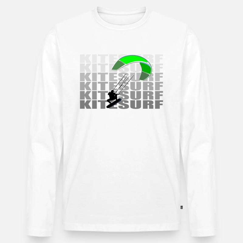 Kitesurf - Männer Premium Bio Langarmshirt - Weiß