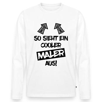 Cooler Maler Lustige Geschenkidee - Männer Premium Bio Langarmshirt - Weiß - Vorne - Nico (187cm)