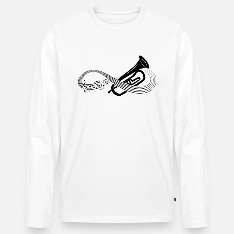 Trompete Infinity Trompeter - Männer Premium Bio Langarmshirt - Weiß