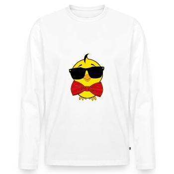 Ostern Küken Geschenkidee - Männer Premium Bio Langarmshirt - Weiß - Vorne - Nico (187cm)