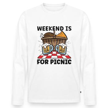 Picnic Lover Pique-Panier de nourriture Date de pique- - T-shirt manches longues Premium bio Homme - blanc - Devant - Nico (187cm)