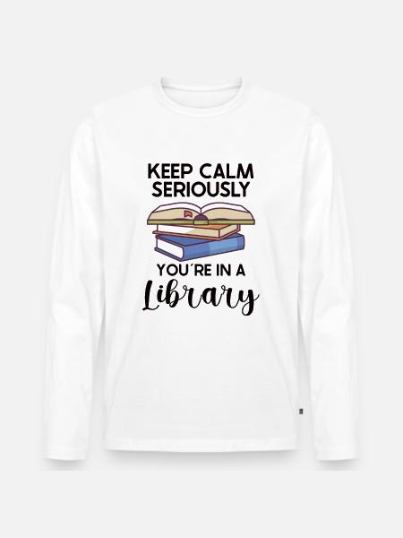 Boglæser læser litteratur elsker skrivning - Premium økologisk langærmet T-shirt til mænd - hvid
