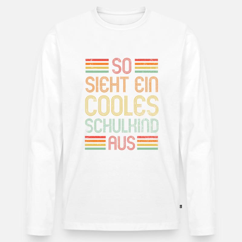 Cooles Schulkind - Einschulung - Erstklässler - Männer Premium Bio Langarmshirt - Weiß