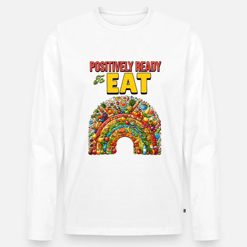 Positivity Rainbows Mindfulness Self-improvement - Männer Premium Bio Langarmshirt - Weiß