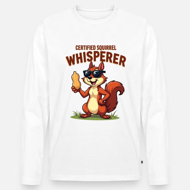 Eichhörnchenbeobachtung Enthusiast Wildlife - Männer Premium Bio Langarmshirt - Weiß