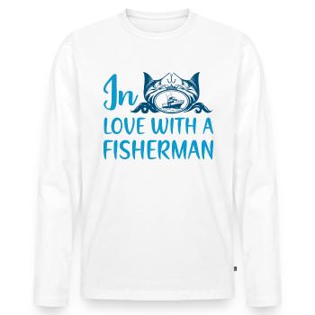 In love with a Fisherman - Männer Premium Bio Langarmshirt - Weiß - Vorne - Nico (187cm)