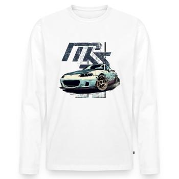Miata MX 5 - JDM - Männer Premium Bio Langarmshirt - Weiß - Vorne - Nico (187cm)