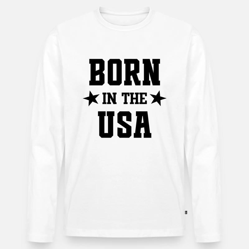 Geboren in den USA - Männer Premium Bio Langarmshirt - Weiß