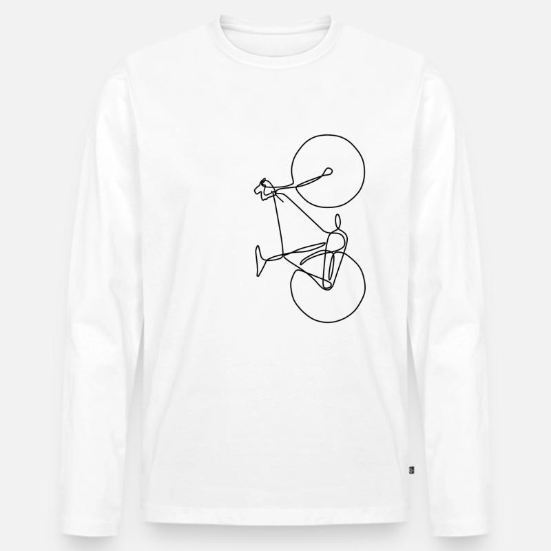 Fahrrad Radfahrer Geschenk - Männer Premium Bio Langarmshirt - Weiß