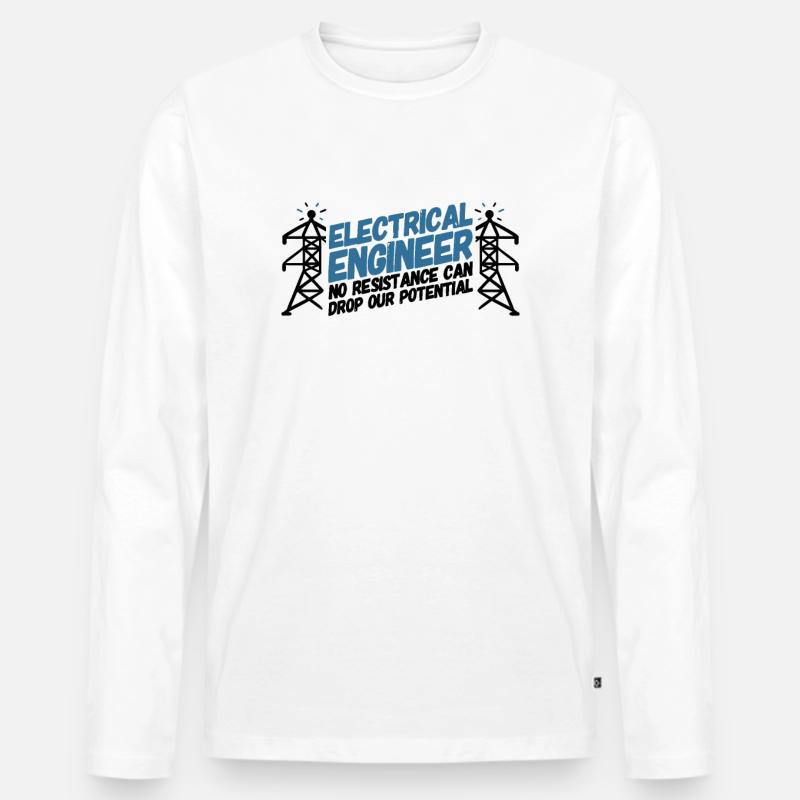 ELECTRICAL ENGINEER: Electrical Engineer Potential - Men's Premium Organic Long Sleeve Shirt - white