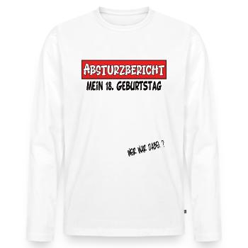 18. Geburtstag Geschenkidee Geburtstagsgeschenk - Männer Premium Bio Langarmshirt - Weiß - Vorne - Nico (187cm)