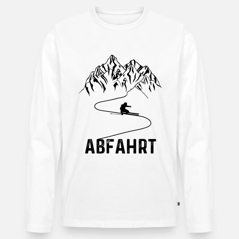 Abfahrt. - - Männer Premium Bio Langarmshirt - Weiß