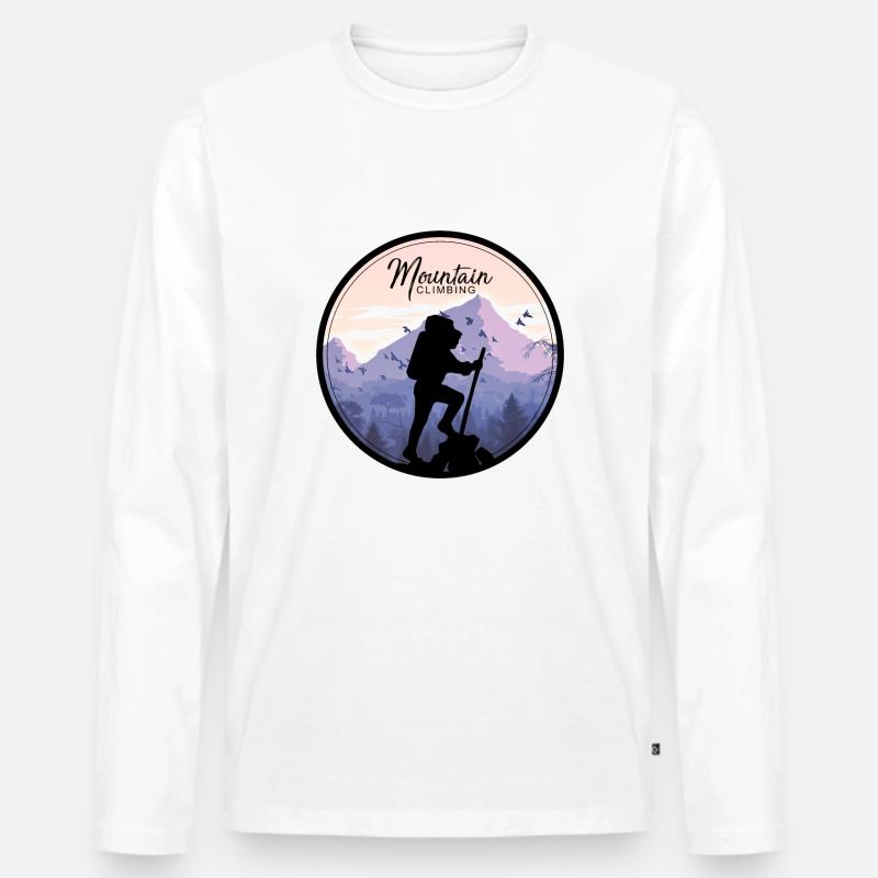 Berge - Männer Premium Bio Langarmshirt - Weiß