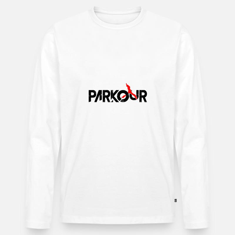 Parkour - Männer Premium Bio Langarmshirt - Weiß