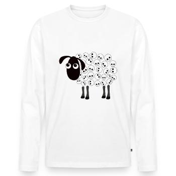 Schaf Totenkopf Fell - Rock Metal Schaf - Männer Premium Bio Langarmshirt - Weiß - Vorne - Nico (187cm)