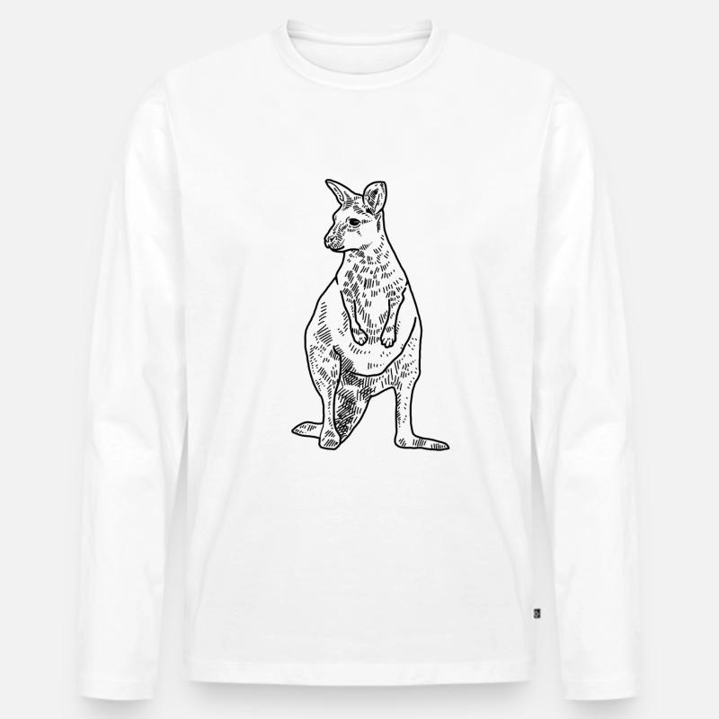 Wallaby - Männer Premium Bio Langarmshirt - Weiß