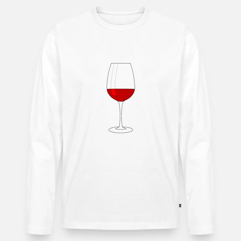 Weinglas - Männer Premium Bio Langarmshirt - Weiß