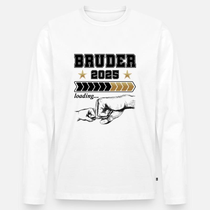 Bruder Loading 2025 - Männer Premium Bio Langarmshirt - Weiß