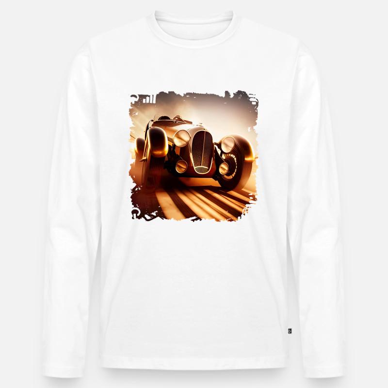 Beim Oldtimer-Rennen einen Oldtimer erleben - Männer Premium Bio Langarmshirt - undefined