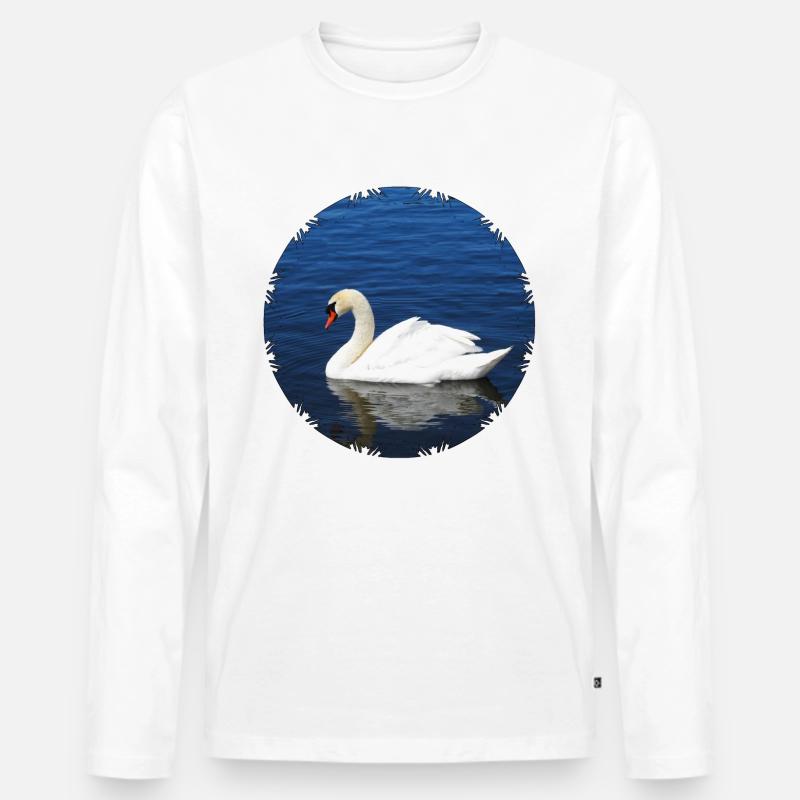 Anmutiger Höckerschwan - Männer Premium Bio Langarmshirt - undefined
