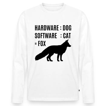 Logiciel de matériel de chien de chat de chat - T-shirt manches longues Premium bio Homme - blanc - Devant - Nico (187cm)