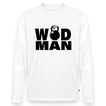 Cross training, wod man Cadeau Sport - T-shirt manches longues Premium bio Homme - blanc - Devant - Nico (187cm)