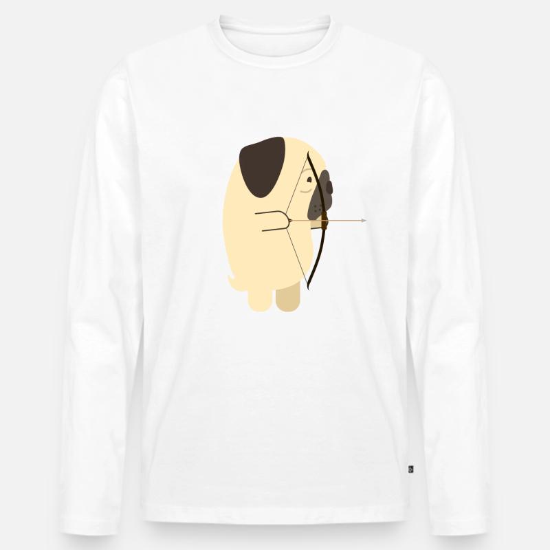 Bogenschießen - Männer Premium Bio Langarmshirt - Weiß