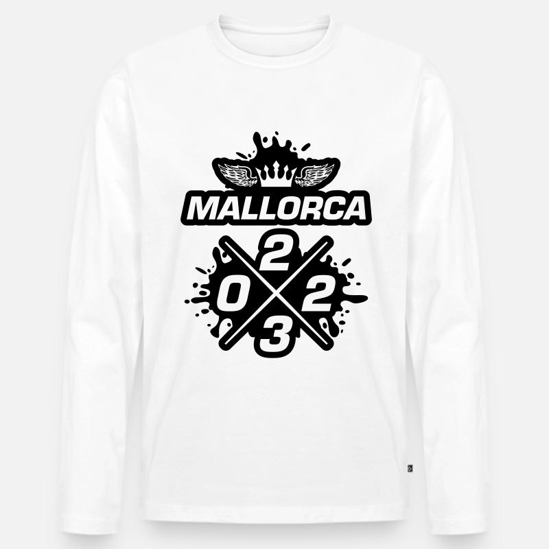 Mallorca 2023 - Männer Premium Bio Langarmshirt - Weiß