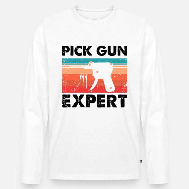 Lockpicking Experte Aufsperrdienst Schloss Design - Männer Premium Bio Langarmshirt - Weiß