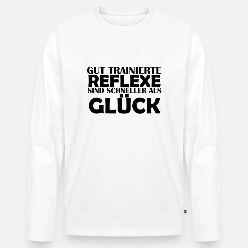 Motorrad Biker Reflexe - Männer Premium Bio Langarmshirt - Weiß