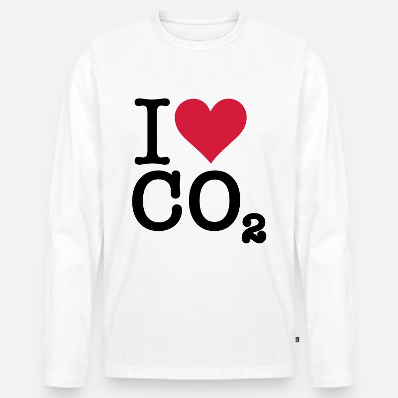 Ich liebe CO2 - Männer Premium Bio Langarmshirt - Weiß