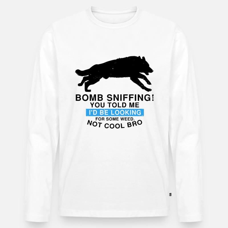 Design Deutscher Schäferhund Polizei Design - Männer Premium Bio Langarmshirt - Weiß
