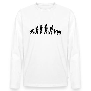 Chèvre - T-shirt manches longues Premium bio Homme - blanc - Devant - Nico (187cm)
