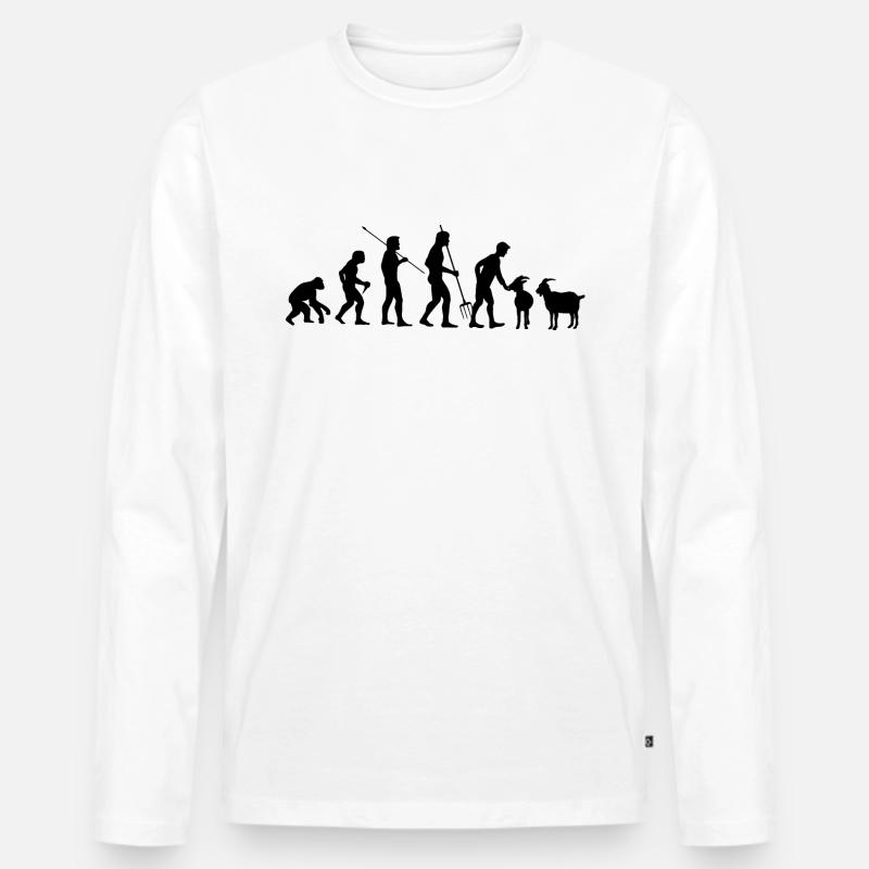 Ziege - Männer Premium Bio Langarmshirt - Weiß