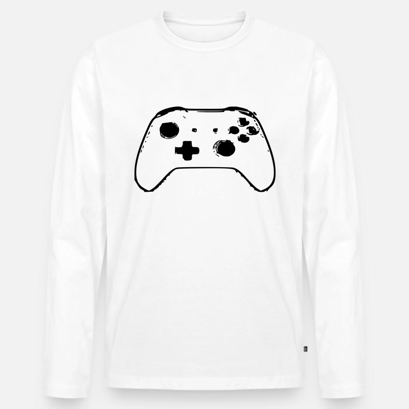 controller konsole game - Männer Premium Bio Langarmshirt - Weiß