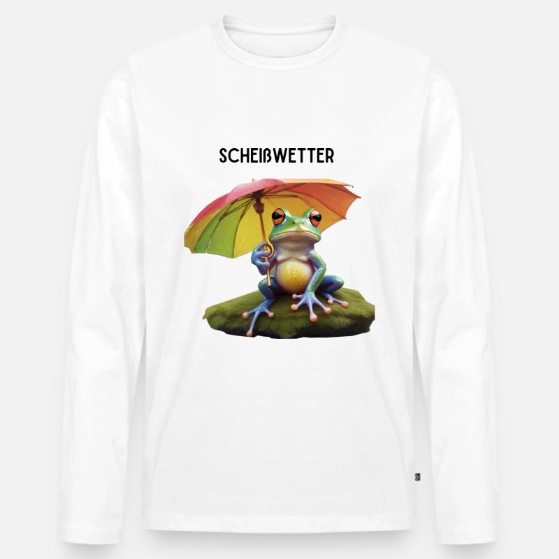 Scheißwetter - Männer Premium Bio Langarmshirt - Weiß